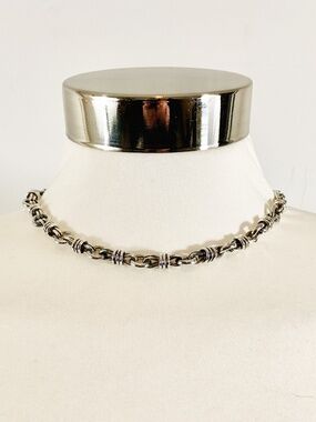 Sterling Silver Knot Link Choker Necklace